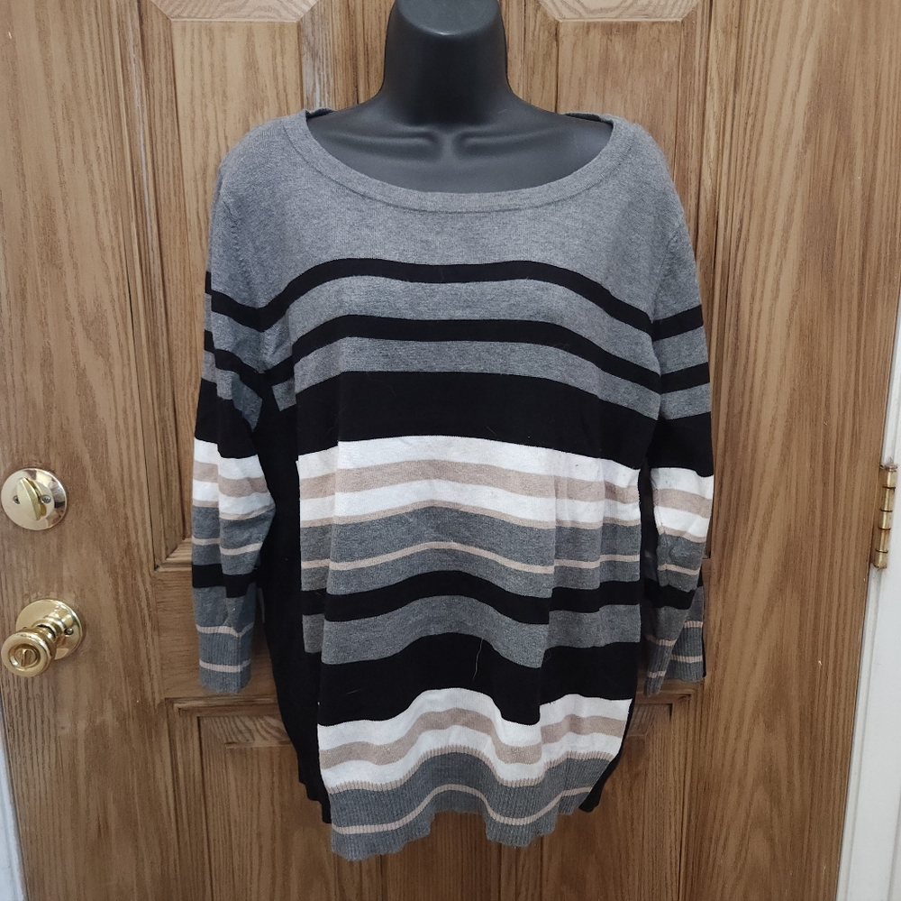 Joseph Gray and Black Striped Sweater